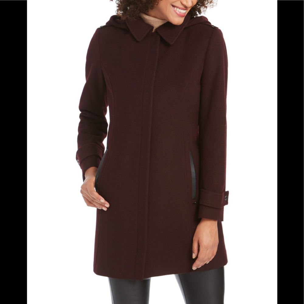⛔️SOLD⛔️NWT Michael Kors Faux-Leather-Trim Coat